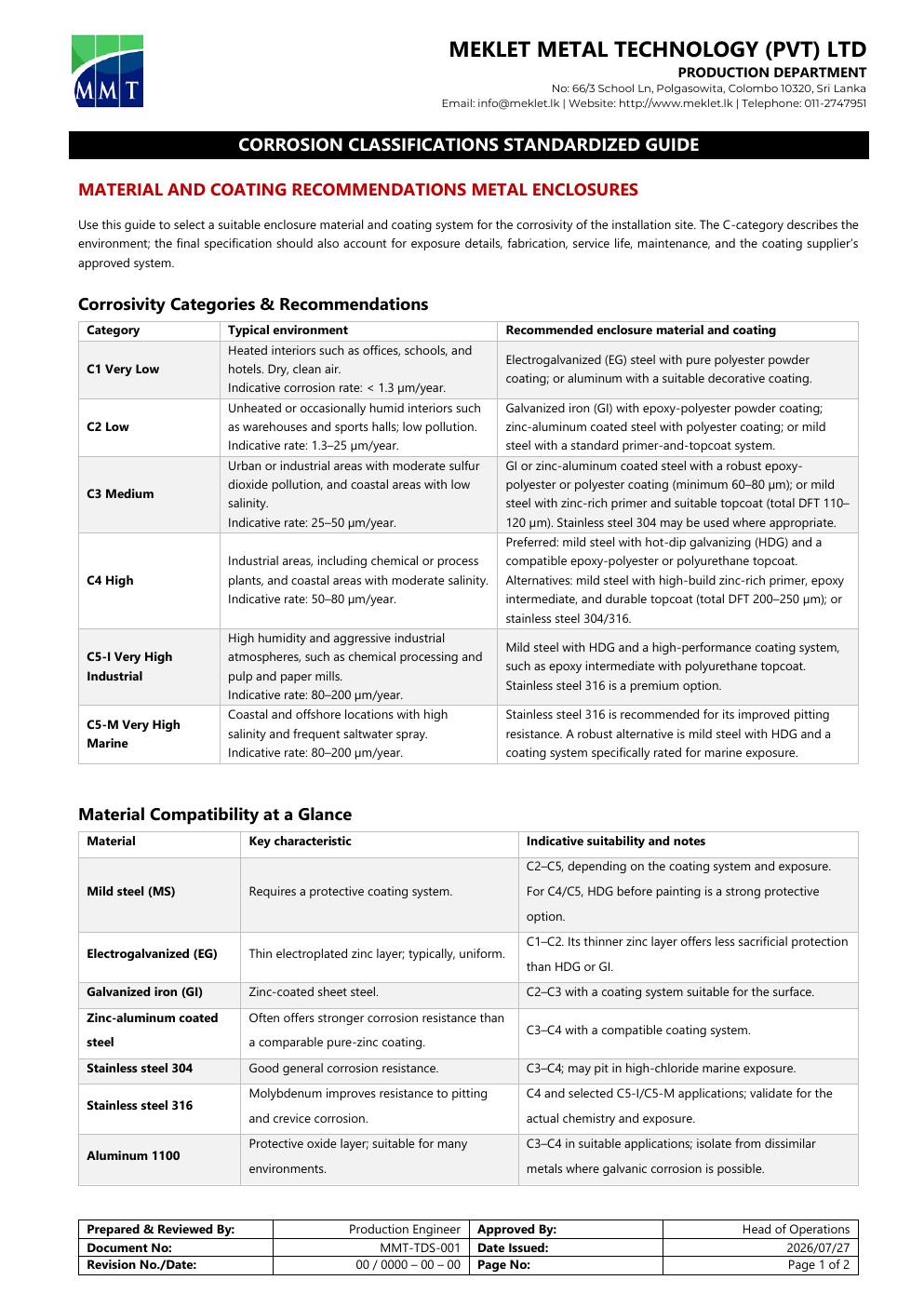 Preview of the first page of the Corrosion Classifications Standardized Guide